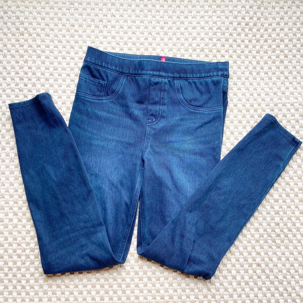 Spanx Dark DENIM Legging Jeans Small small hole